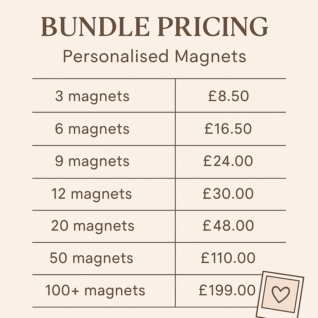 50mm x 50mm Personalised Magnet Bundle x 12
